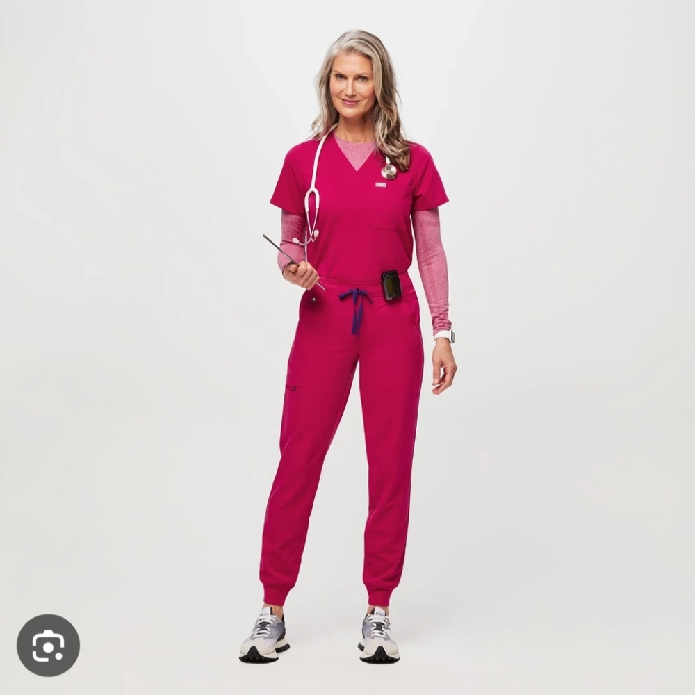 Figs Ultra Rose Scrub Top And Pants Size Sm
